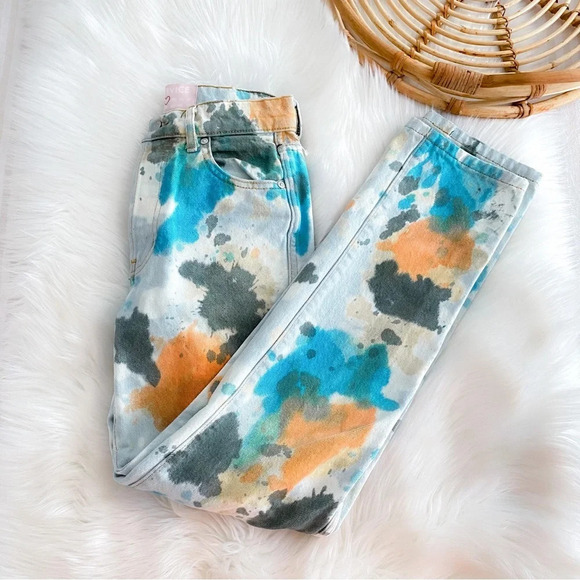 Revice Tie Dye Ex-boyfriend High Rise Jeans Straight Leg - Picture 14 of 14